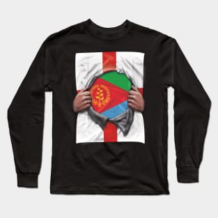 Eritrea Flag English Flag Ripped Open - Gift for Eritrean From Eritrea Long Sleeve T-Shirt